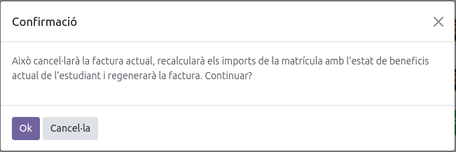 Diàleg de confirmació de reaplicar beneficis