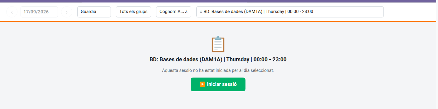Mode Guàrdia, mostrant una franja d'una companya encara no iniciada